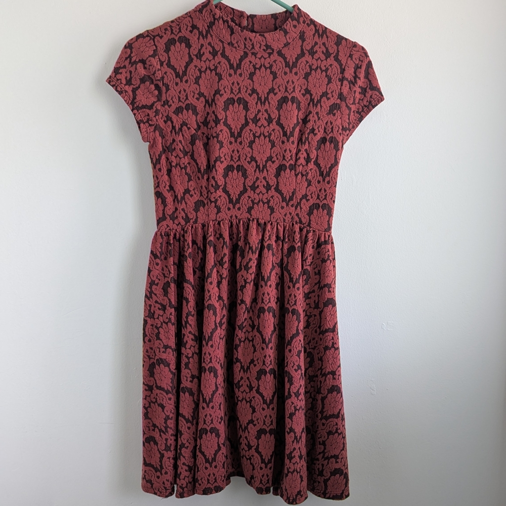 Xhilaration Black and Red Lace Dress
